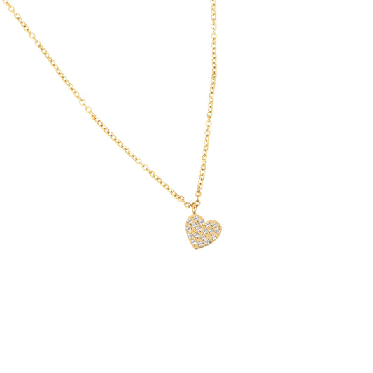 Sparkling Heart Simple Chain Halskette